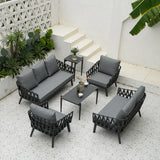 Industrial-Style Outdoor Coffee Table – Sturdy 4-Leg Construction for Balcony & Garden Stability