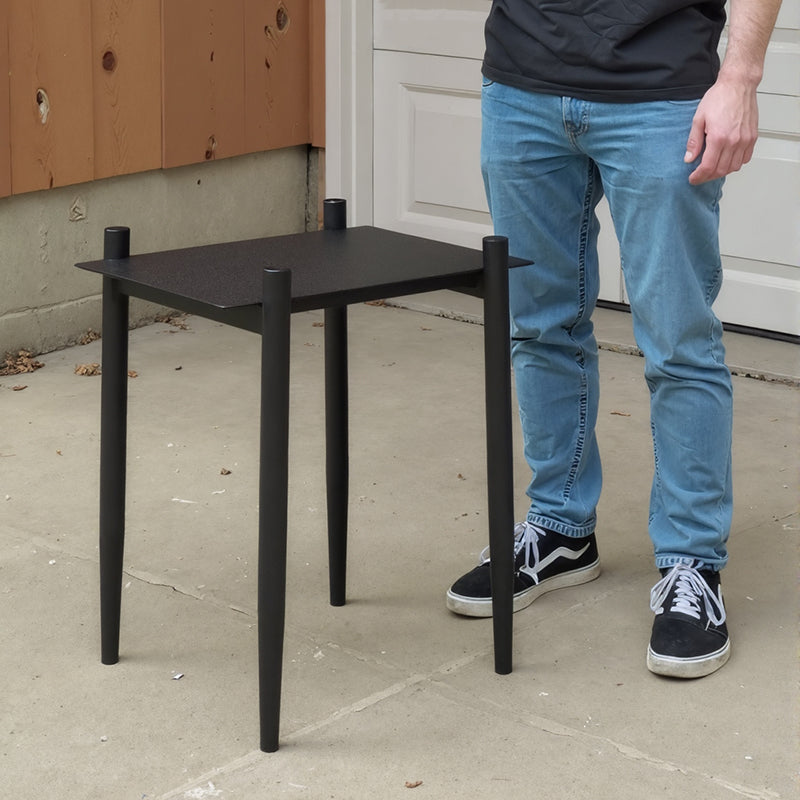 Industrial-Style Outdoor Coffee Table – Sturdy 4-Leg Construction for Balcony & Garden Stability