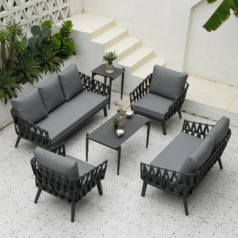Industrial-Style Outdoor Coffee Table – Sturdy 4-Leg Construction for Balcony & Garden Stability