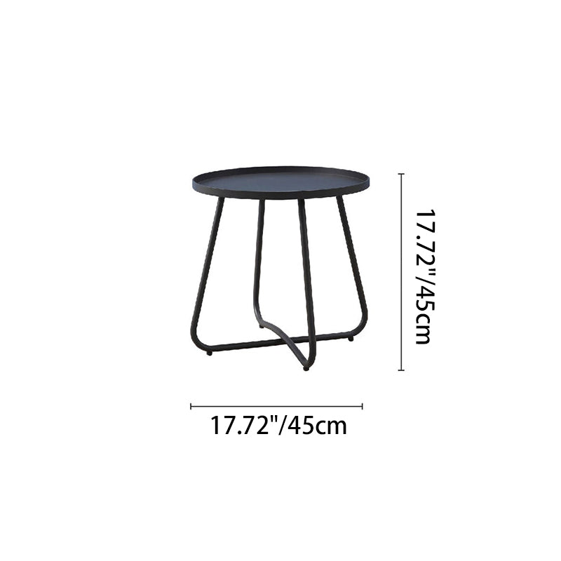 Simplicity Carbon Steel Outdoor End Table – Stable Two-Leg Design with Weather-Resistant Build for the Garden