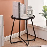 Simplicity Carbon Steel Outdoor End Table – Stable Two-Leg Design with Weather-Resistant Build for the Garden