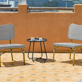 Simplicity Carbon Steel Outdoor End Table – Stable Two-Leg Design with Weather-Resistant Build for the Garden