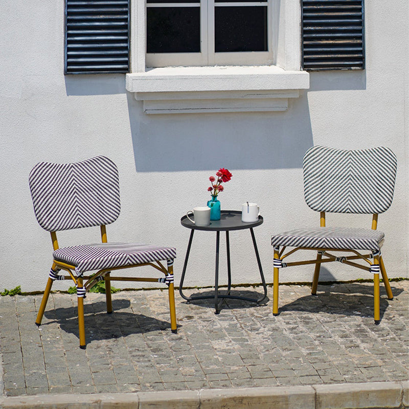 Simplicity Carbon Steel Outdoor End Table – Stable Two-Leg Design with Weather-Resistant Build for the Garden