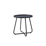 Simplicity Carbon Steel Outdoor End Table – Stable Two-Leg Design with Weather-Resistant Build for the Garden