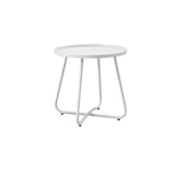 Simplicity Carbon Steel Outdoor End Table – Stable Two-Leg Design with Weather-Resistant Build for the Garden