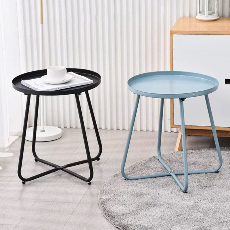 Simplicity Carbon Steel Outdoor End Table – Stable Two-Leg Design with Weather-Resistant Build for the Garden