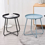 Simplicity Carbon Steel Outdoor End Table – Stable Two-Leg Design with Weather-Resistant Build for the Garden