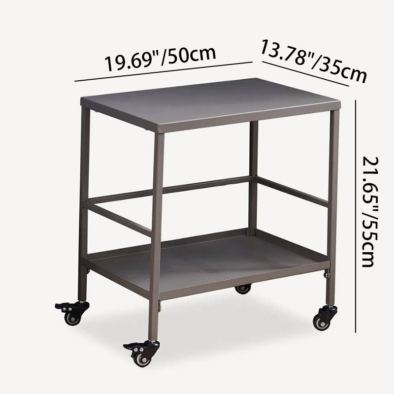 All-Purpose Outdoor Cart End Table with 2-Tier Movable Storage for Gardens & Outdoor Patios