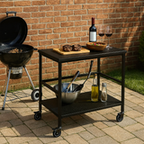 All-Purpose Outdoor Cart End Table with 2-Tier Movable Storage for Gardens & Outdoor Patios