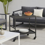 All-Purpose Outdoor Cart End Table with 2-Tier Movable Storage for Gardens & Outdoor Patios