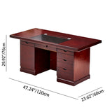 Chic Contemporary-Retro MDF Rectangular Desk with 3 Drawers and 1 Cabinet for Home Office & Study