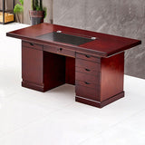Chic Contemporary-Retro MDF Rectangular Desk with 3 Drawers and 1 Cabinet for Home Office & Study