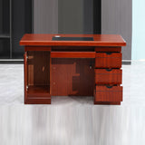 Chic Contemporary-Retro MDF Rectangular Desk with 3 Drawers and 1 Cabinet for Home Office & Study