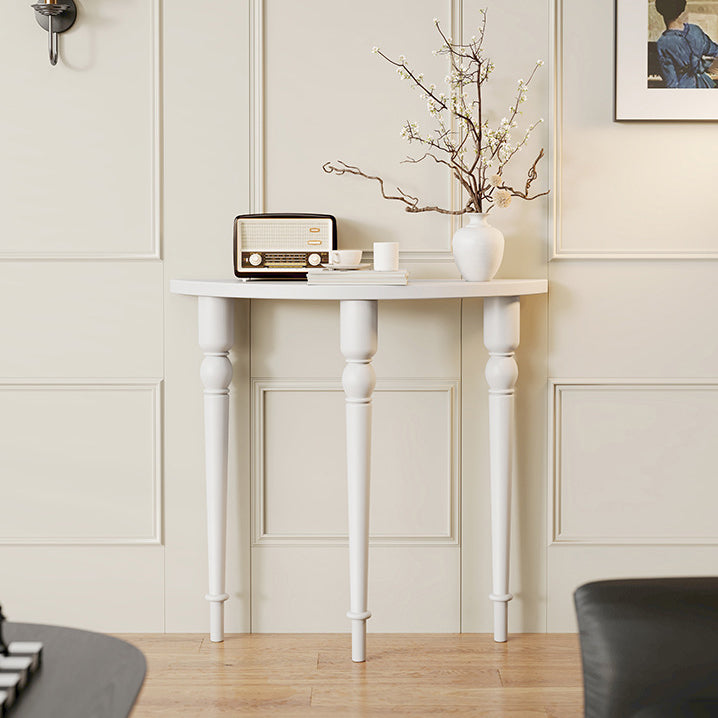 Elegant Traditional French Wood Roman Column Half-Round Console Table with Symmetrical Design — Perfect Entryway Accent