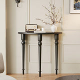 Elegant Traditional French Wood Roman Column Half-Round Console Table with Symmetrical Design — Perfect Entryway Accent