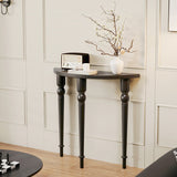 Elegant Traditional French Wood Roman Column Half-Round Console Table with Symmetrical Design — Perfect Entryway Accent
