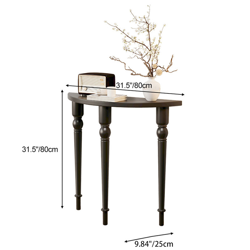 Elegant Traditional French Wood Roman Column Half-Round Console Table with Symmetrical Design — Perfect Entryway Accent
