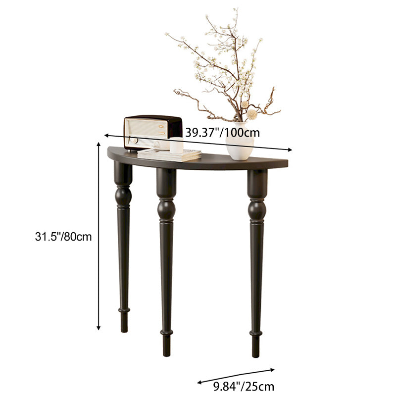 Elegant Traditional French Wood Roman Column Half-Round Console Table with Symmetrical Design — Perfect Entryway Accent