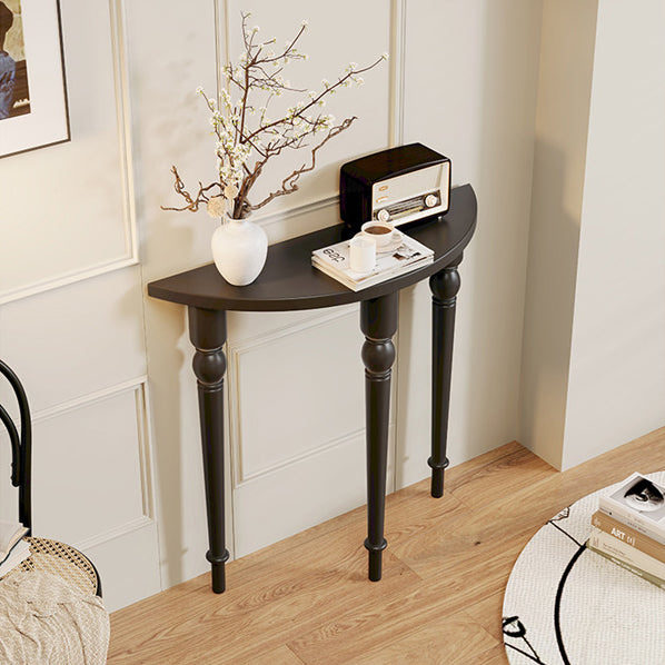 Elegant Traditional French Wood Roman Column Half-Round Console Table with Symmetrical Design — Perfect Entryway Accent