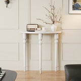 Elegant Traditional French Wood Roman Column Half-Round Console Table with Symmetrical Design — Perfect Entryway Accent