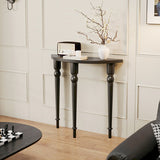 Elegant Traditional French Wood Roman Column Half-Round Console Table with Symmetrical Design — Perfect Entryway Accent