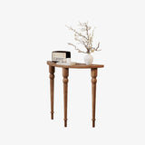 Elegant Traditional French Wood Roman Column Half-Round Console Table with Symmetrical Design — Perfect Entryway Accent