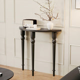 Elegant Traditional French Wood Roman Column Half-Round Console Table with Symmetrical Design — Perfect Entryway Accent