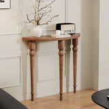 Elegant Traditional French Wood Roman Column Half-Round Console Table with Symmetrical Design — Perfect Entryway Accent