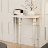 Elegant Traditional French Wood Roman Column Half-Round Console Table with Symmetrical Design — Perfect Entryway Accent