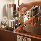 Contemporary Retro Solid Wood Vanity with Stainless Steel & Glass - Rectangular 1-Drawer Makeup Table for Bedroom