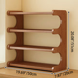 Elegant Traditional Chinese MDF & Bamboo Rectangular E-Shaped Bookshelf - 2/3/4-Tier Storage for Living Room & Bedroom