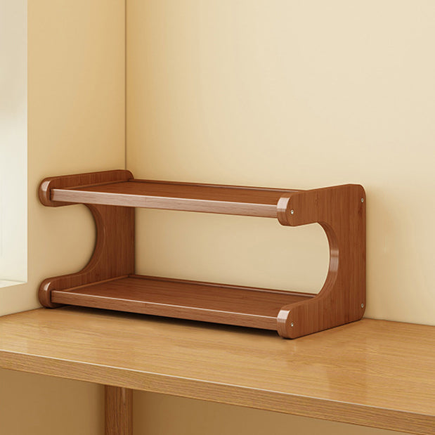 Elegant Traditional Chinese MDF & Bamboo Rectangular E-Shaped Bookshelf - 2/3/4-Tier Storage for Living Room & Bedroom