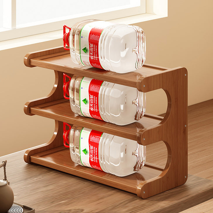 Elegant Traditional Chinese MDF & Bamboo Rectangular E-Shaped Bookshelf - 2/3/4-Tier Storage for Living Room & Bedroom
