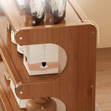 Elegant Traditional Chinese MDF & Bamboo Rectangular E-Shaped Bookshelf - 2/3/4-Tier Storage for Living Room & Bedroom