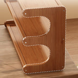 Elegant Traditional Chinese MDF & Bamboo Rectangular E-Shaped Bookshelf - 2/3/4-Tier Storage for Living Room & Bedroom