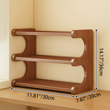 Elegant Traditional Chinese MDF & Bamboo Rectangular E-Shaped Bookshelf - 2/3/4-Tier Storage for Living Room & Bedroom