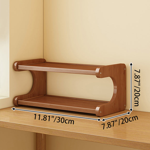 Elegant Traditional Chinese MDF & Bamboo Rectangular E-Shaped Bookshelf - 2/3/4-Tier Storage for Living Room & Bedroom