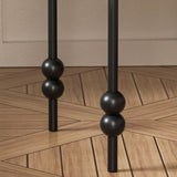 Contemporary Retro Iron Nightstand with Arched Rectangular Frame and 2-Tier Bedside Cabinet