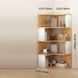 Modern Nordic Solid Wood L-Shaped Corner Bookshelf with 4- or 5-Tier Storage for Home Office & Study