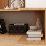 Modern Nordic Solid Wood L-Shaped Corner Bookshelf with 4- or 5-Tier Storage for Home Office & Study