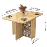 Modern Minimalist MDF Folding Dining Table - Extendable to 6 Seats, Square & Rectangular Design with Built-In Storage Cabinets