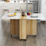 Modern Minimalist MDF Folding Dining Table - Extendable to 6 Seats, Square & Rectangular Design with Built-In Storage Cabinets