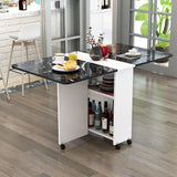 Modern Minimalist MDF Folding Dining Table - Extendable to 6 Seats, Square & Rectangular Design with Built-In Storage Cabinets