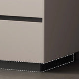 Modern Minimalist Nightstand — Solid Wood & Microfiber Leather, Rectangular Slab Design, 2-Drawer Bedroom Table