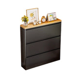 Modern Minimalist Steel Slim Rectangular Shoe Storage with Flip Drawers — 3/4-Tier Entryway Organizer