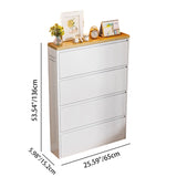 Modern Minimalist Steel Slim Rectangular Shoe Storage with Flip Drawers — 3/4-Tier Entryway Organizer