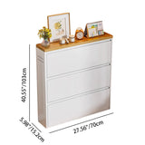 Modern Minimalist Steel Slim Rectangular Shoe Storage with Flip Drawers — 3/4-Tier Entryway Organizer