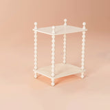 Traditional French-Style Solid Rubberwood & Acrylic Rectangular Spiral Column Display Rack – 2/3/4/5-Tier for Living Room or Bedroom
