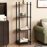 Traditional French-Style Solid Rubberwood & Acrylic Rectangular Spiral Column Display Rack – 2/3/4/5-Tier for Living Room or Bedroom