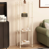Traditional French-Style Solid Rubberwood & Acrylic Rectangular Spiral Column Display Rack – 2/3/4/5-Tier for Living Room or Bedroom